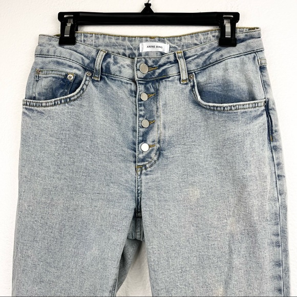 ANINE BING Frida Jean in Storm Light Acid Wash, Exposed Buttonfly - Picture 7 of 11